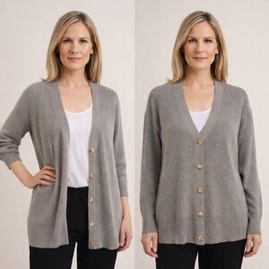 💖 Ella Moss Taupe Sweater Cardigan, Button-Up, Size L